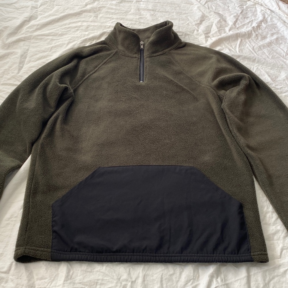 Threads 4 Thought Green Pullover Zip Up Sweater Small